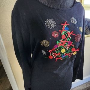 Tru tees women's Christmas tree Christmas shirt